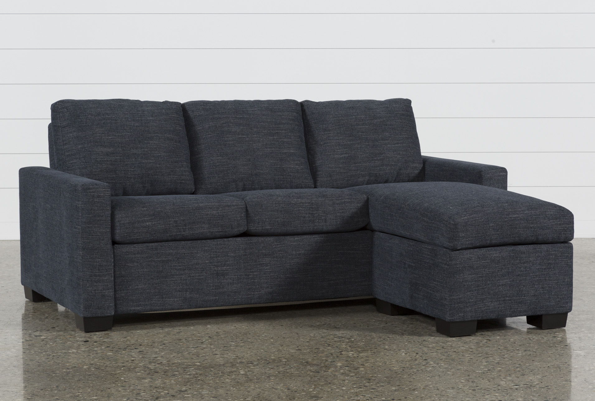 Mackenzie Denim Queen Plus Sofa Sleeper W/ Storage Chaise | Living Spaces
