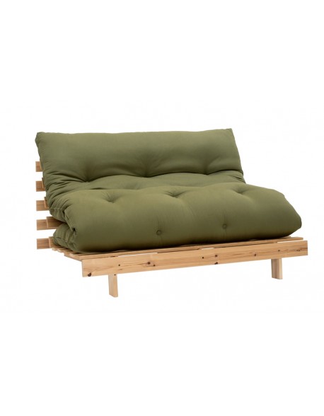 Roots Futon Sofa Bed in Olive Drill