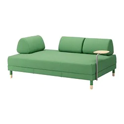 FLOTTEBO Sleeper sofa with side table, Lysed green