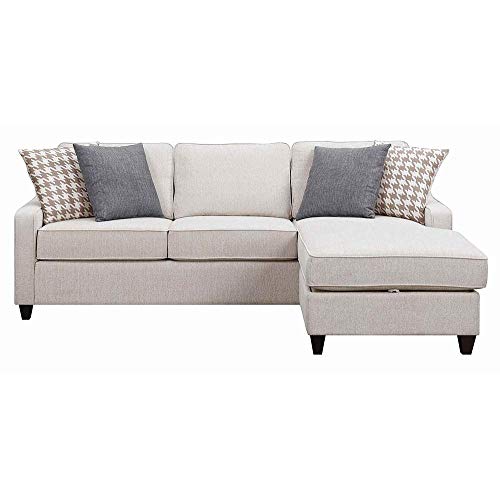 Montgomery Sectional Sofa with Track Arms and Chaise Cream
