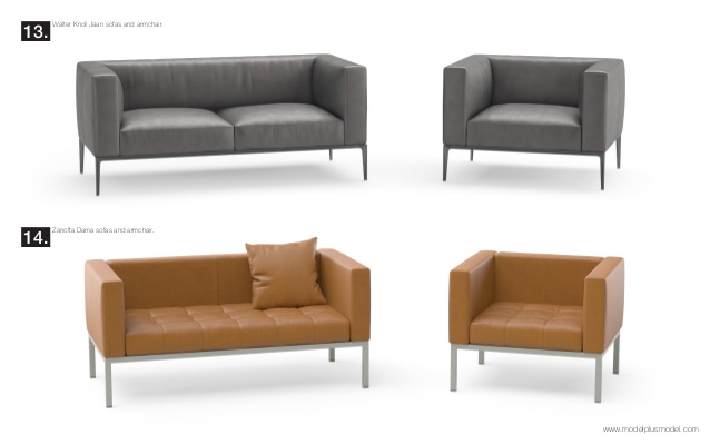 Walter Knoll Jaan sofas and armchair.13. Zanotta Dama sofas and armchair.14.  www.Traveller Location