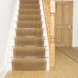Image is loading Aztec-Beige-Stair-Carpet-Runner-For-Narrow-Staircase-