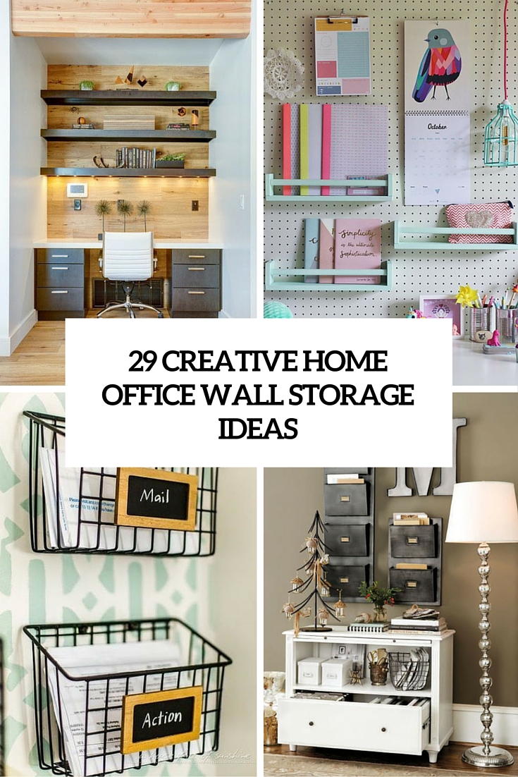 creative home office wall storage ideas cover