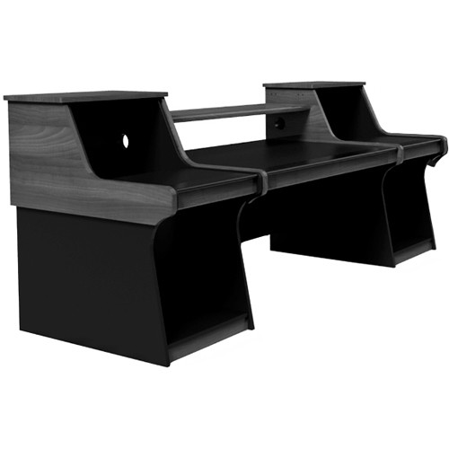 Zaor Terra Studio Desk with 16 RU Rack Bay (Black)