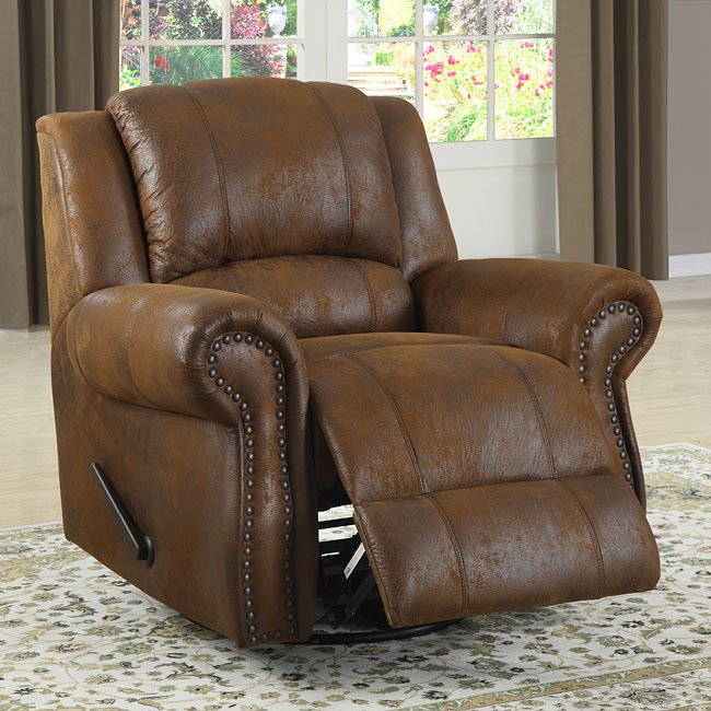 Quinn Swivel Reclining Chair (Bomber Jacket Microfiber) by Homelegance |  FurniturePick