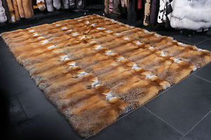 Image is loading 1560-Canadian-Redfox-carpet-Genuine-Fur-Rug-Red-