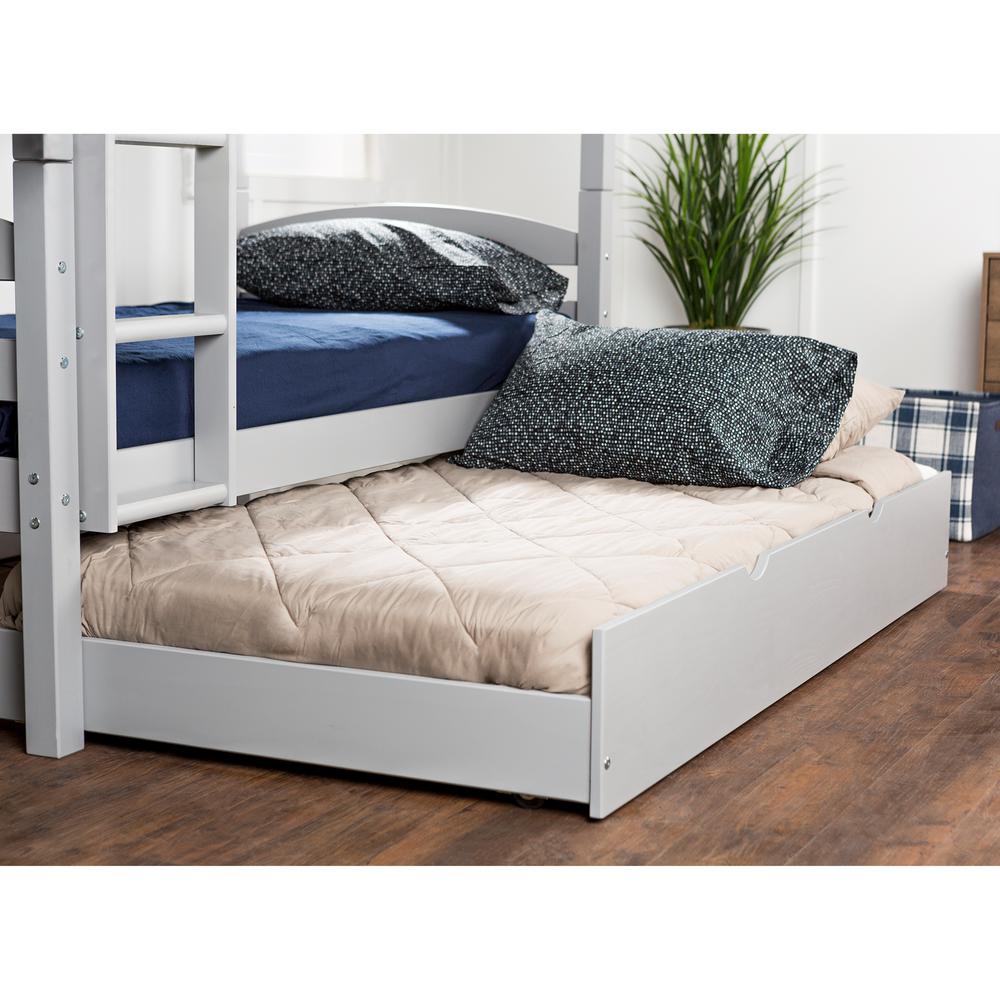 Walker Edison Furniture Company Grey Solid Wood Twin Trundle Bed