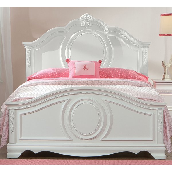 White Traditional Twin Bed - Jessica