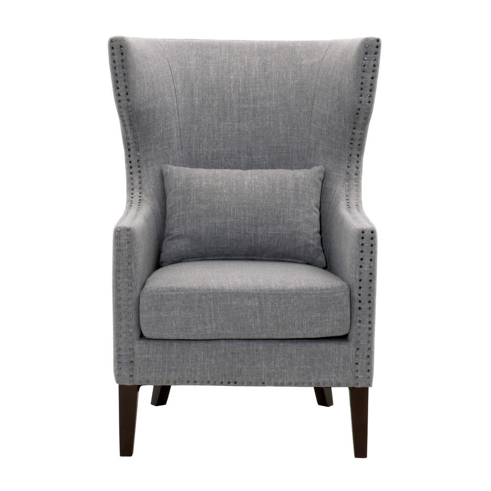 Home Decorators Collection Bentley Smoke Grey Upholstered Arm Chair-9434700130  - The Home Depot