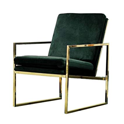 Mr.do Velvet Armchair Dark Green Single Lounge Chair Upholstered Arm Chair  Modern Furniture Home