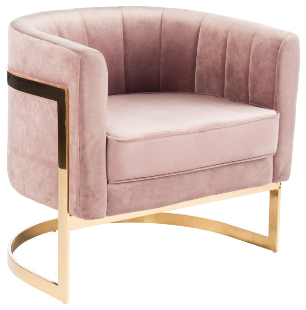 Mica Gold Accent Chair, Blush Pink