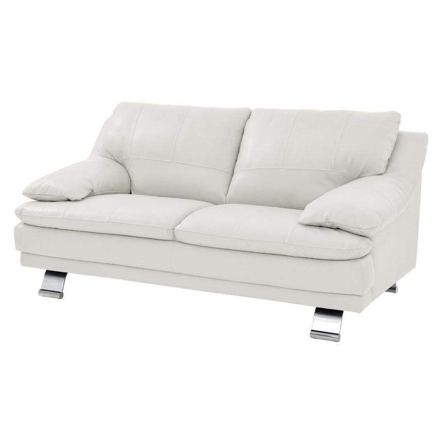 Rio White Leather Loveseat main image, 1 of 6 images.