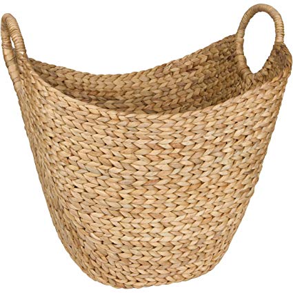 Seagrass Storage Basket by West Dwelling - Large Water Hyacinth Wicker  Basket / Rattan Woven Basket