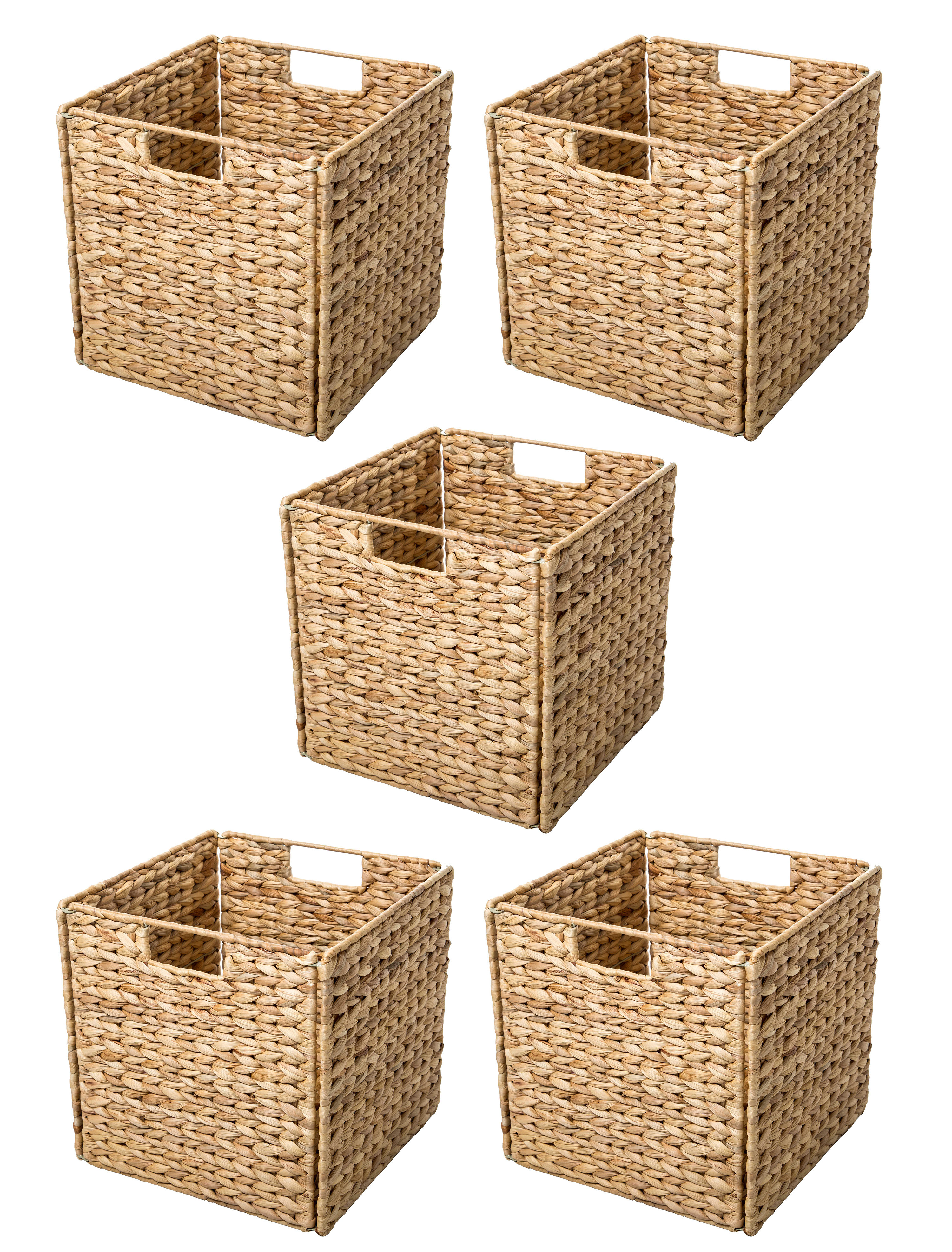 Trademark Innovations Hyacinth Foldable Storage Wicker Basket with Iron  Wire Frame & Reviews | Wayfair