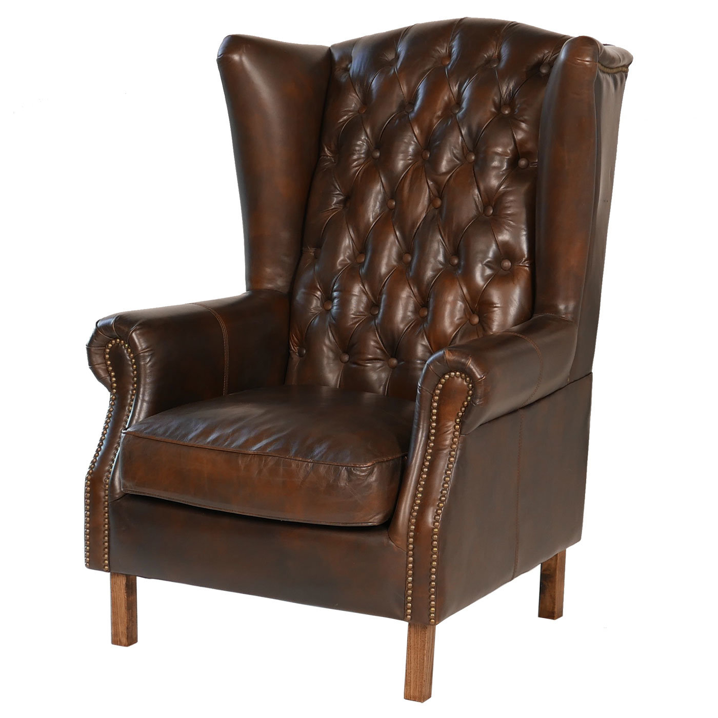 Leather Winged Armchair Off 69, Wingback Chairs Leather