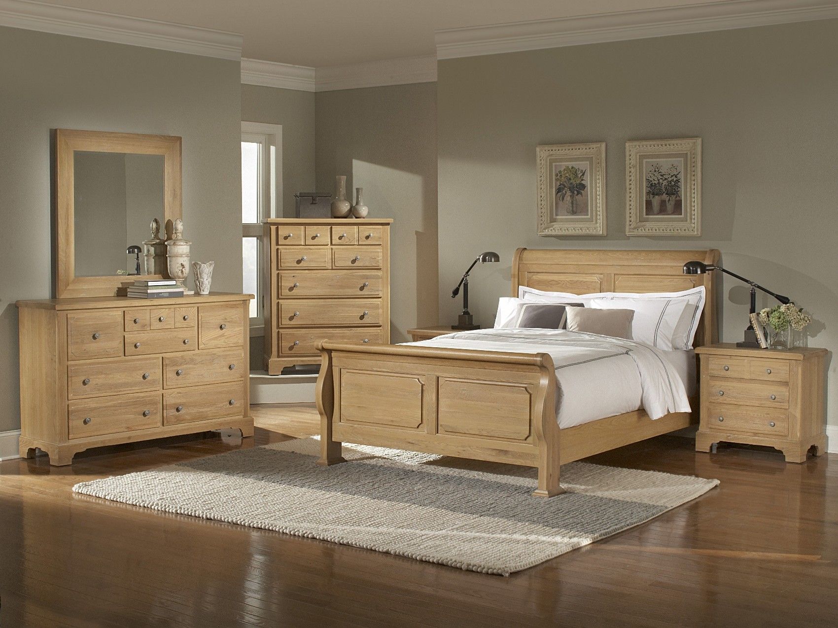 oak bedroom furniture sets |  Washed Oak Queen Sleigh Bedroom Group A at  NC Furniture Best Buys