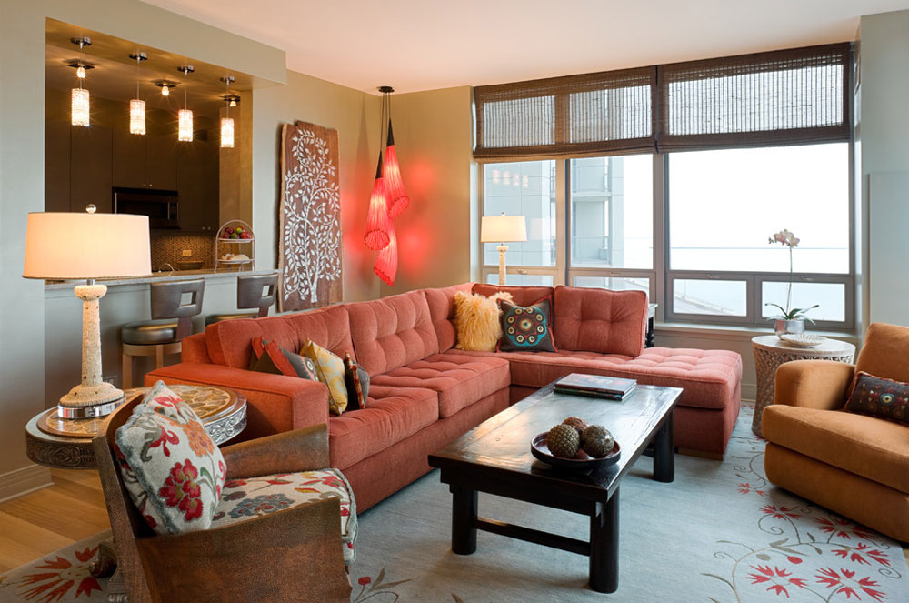 CHICAGO-LUXUS-CONDO-von-Deb-Reinhart-Interior-Design-Group-Inc.  The coral color: how to use it to decorate beautiful interiors