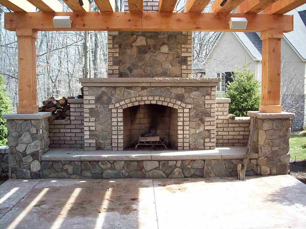 Fireplace Stunning Exterior Stone Veneer Design Ideas