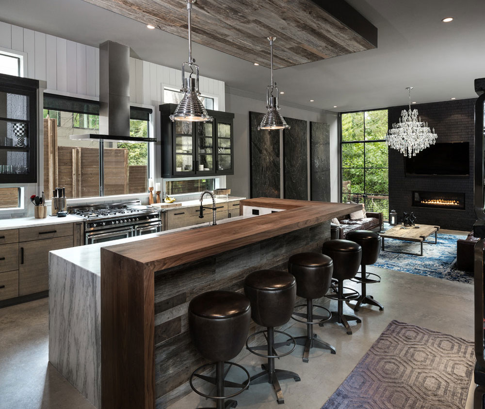 Sunnyland-Residence-by-Rosewood-Custom-Builders Ideas for industrial kitchens: cabinets, shelves, chairs and lighting