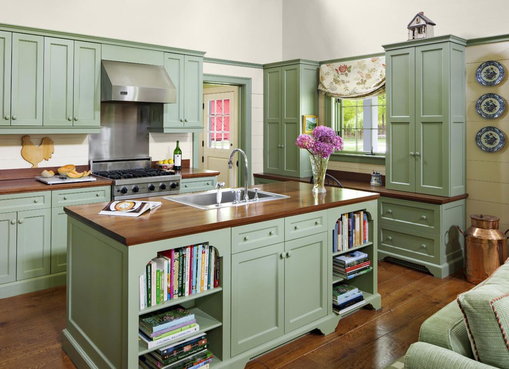 Farm-Cottage-by-Rosewood-Custom-Cabinetry-Millwork-2 Green Kitchen: Ideas, Decor, Curtains and Accessories