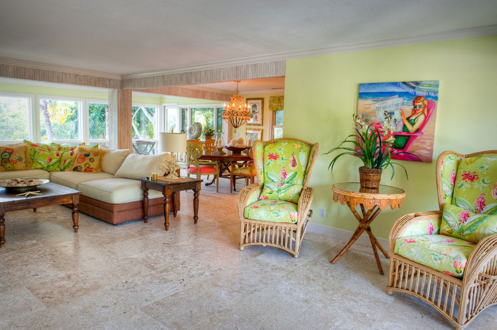 Captiva-Bayside-Residence-Alair-Homes-Sanibel Bright and vibrant tropical color schemes