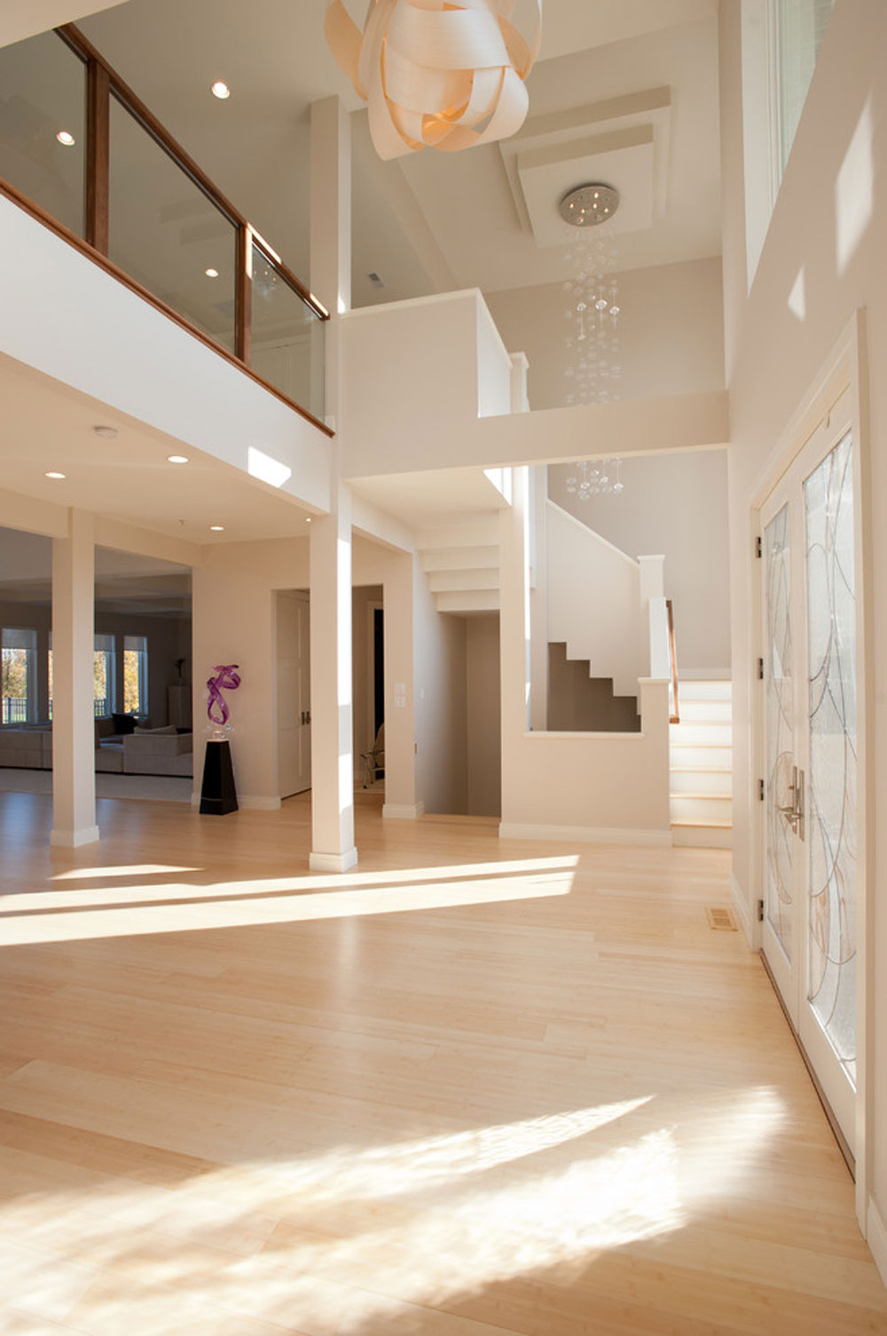 Advantages and disadvantages of bamboo floors with a contemporary entry