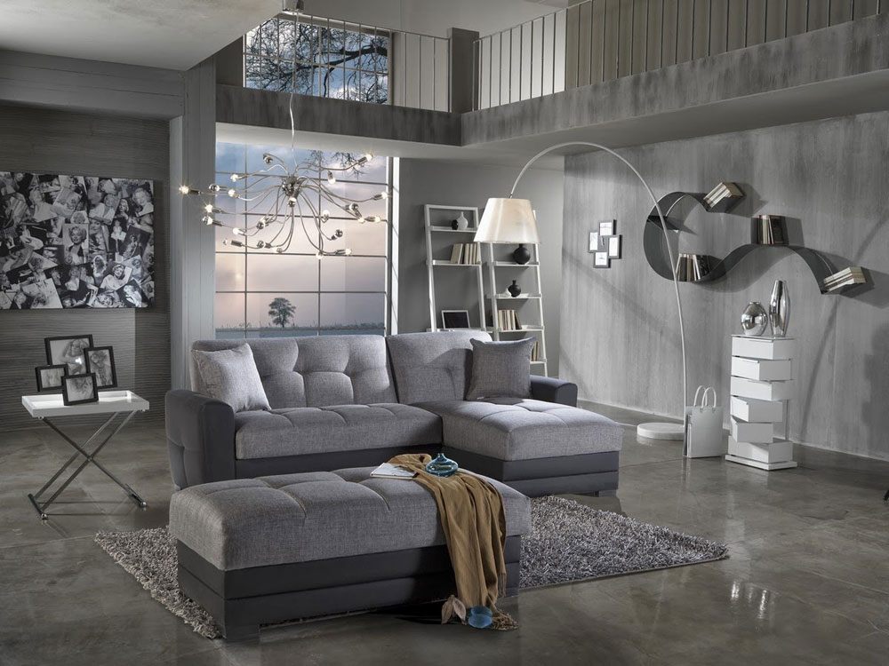 Modern and elegant gray living room interior-6 Modern and elegant gray living room interior