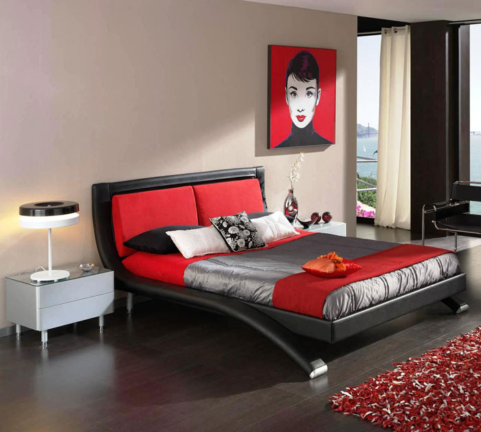 68962299226 Ideas to decorate your bedroom with red, white and black