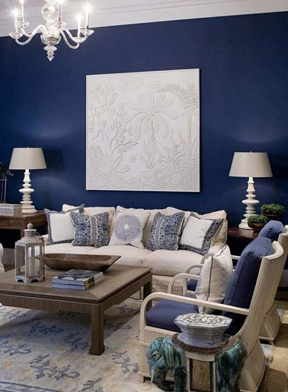 b31 Examples of living rooms decorated in blue