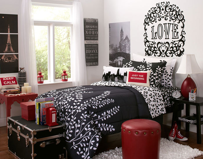 68962283248 ideas to decorate your bedroom with red, white and black