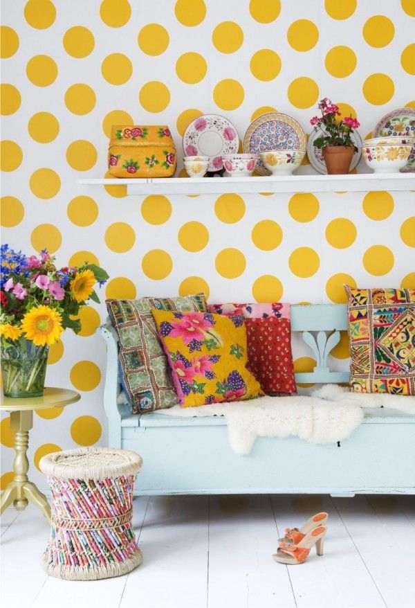 Decorate your home interior with polka dots
