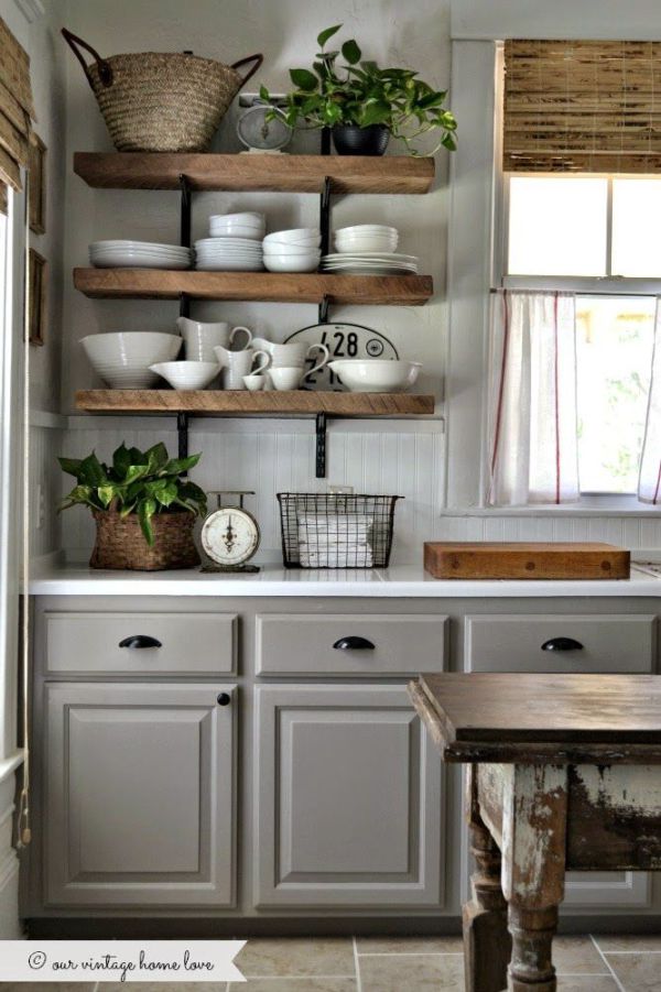 Open kitchen cabinets are easier to use