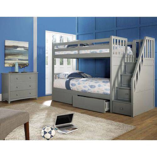 Bunk beds with futon style storm the furniture markets