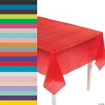 Different kinds of plastic tablecloths