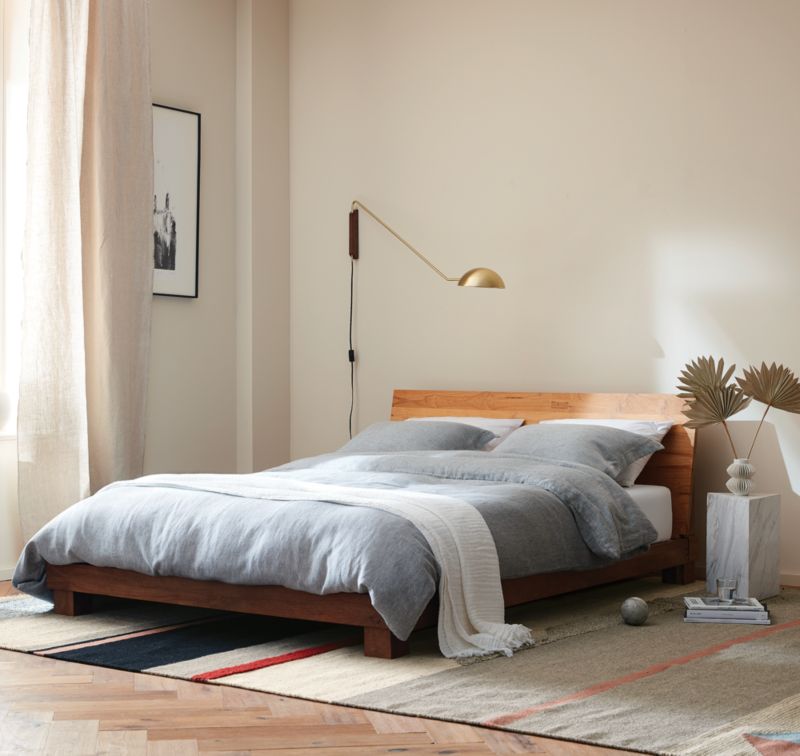 Queen platform bed perfect for modern bedroom