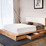 Top bed frame with drawers