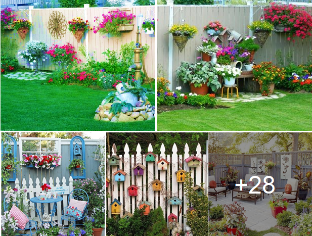 Garden fence ideas with diy decorations
