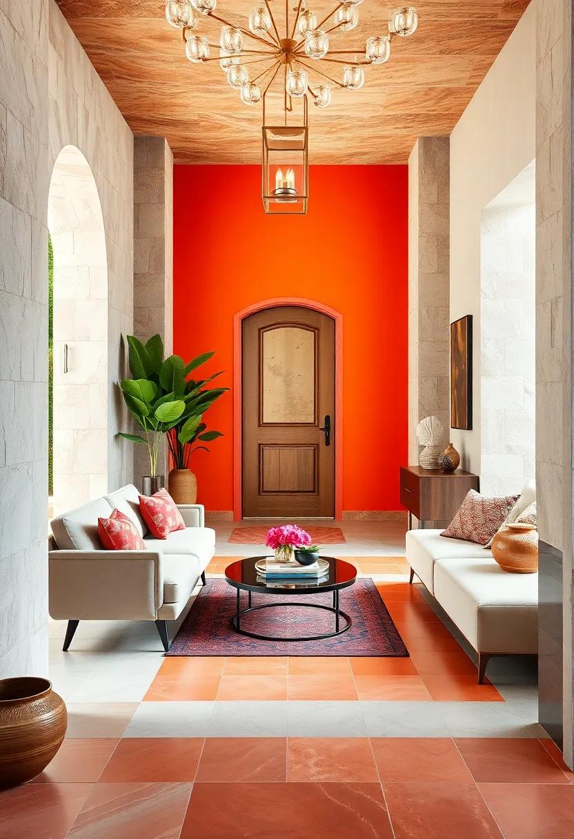 Handcrafted Ceramics and Colorful Tiles Bringing Artistic Flair and Bold Shades Into the Entry Zone