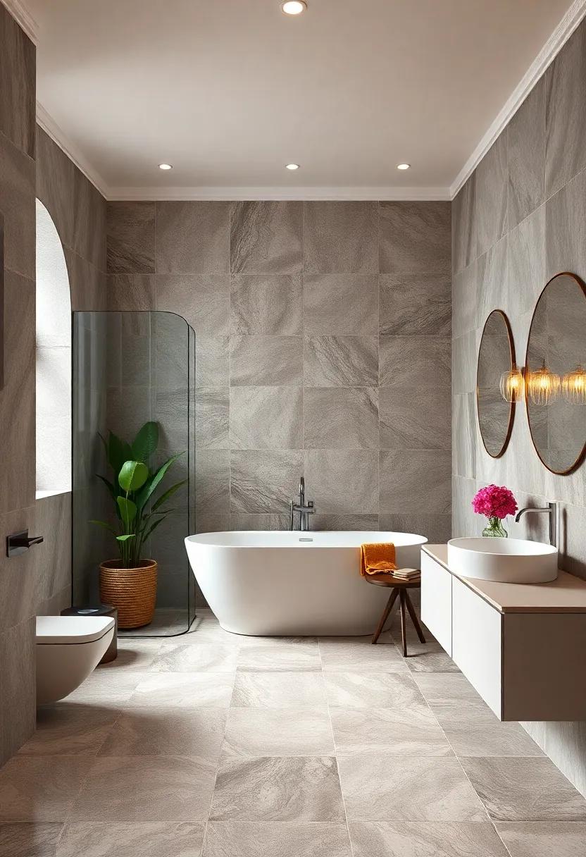 Bold Geometric Tiles Covering Floor-to-Ceiling Spaces for a Modern Twist on Classic Elegance