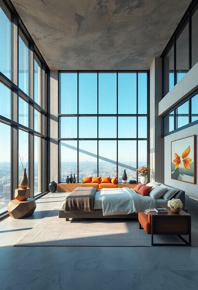 Refined Blend Of Contemporary Artwork And Sculptural Accents Balancing The Openness Of The Glass-Enclosed Space