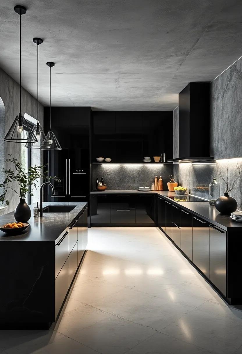 Futuristic Black Kitchen Technology Seamlessly Integrated Into Minimalist and Stylish Culinary Settings