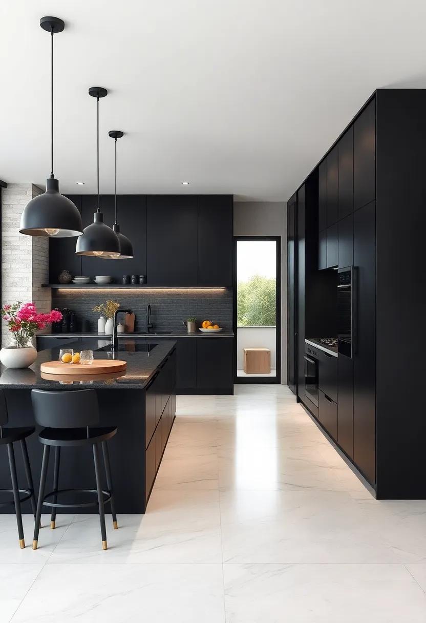 Luxury Monochrome Kitchens Inspired by Urban Loft Styles With Industrial Black Fixtures and Raw Materials