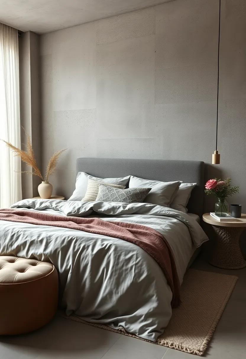 Muted Palette Bedding Combined with Linen Throw Pillows to Create Ultimate Comfort