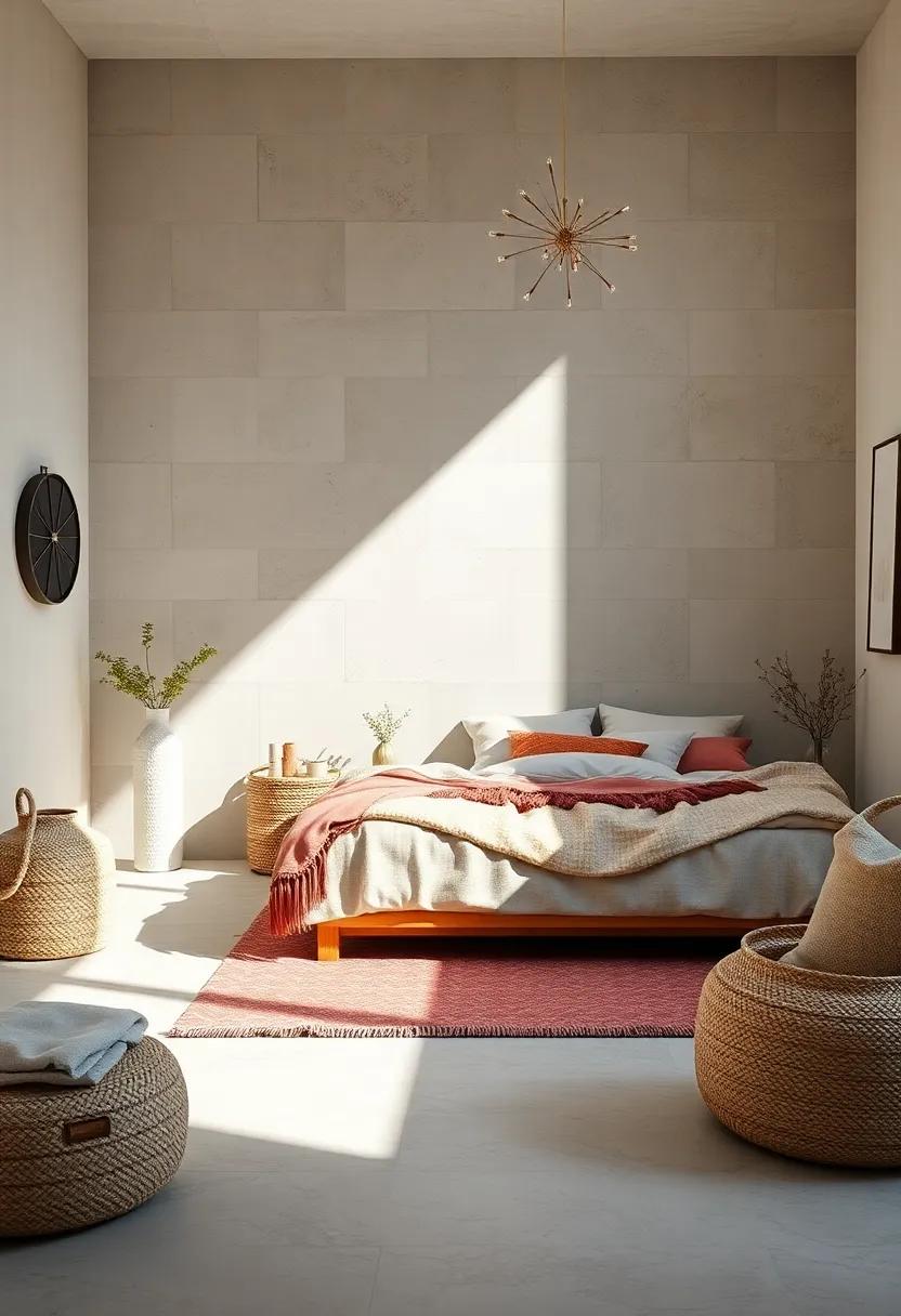 Handwoven Baskets and Linen Storage Elements Enhancing the Minimalist Appeal
