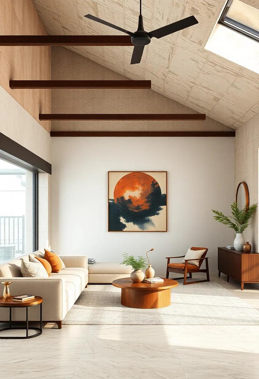 Showcasing Artworks in Muted and Earthy Tones for Cohesion in Balanced Neutral Design Concepts
