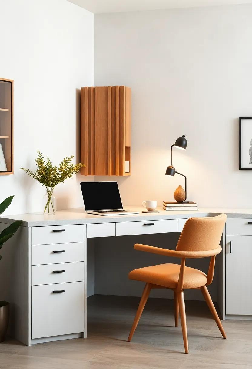 Neutral Tone Desk Scene Highlighting The Harmony Between Simplicity And Functional Elegance