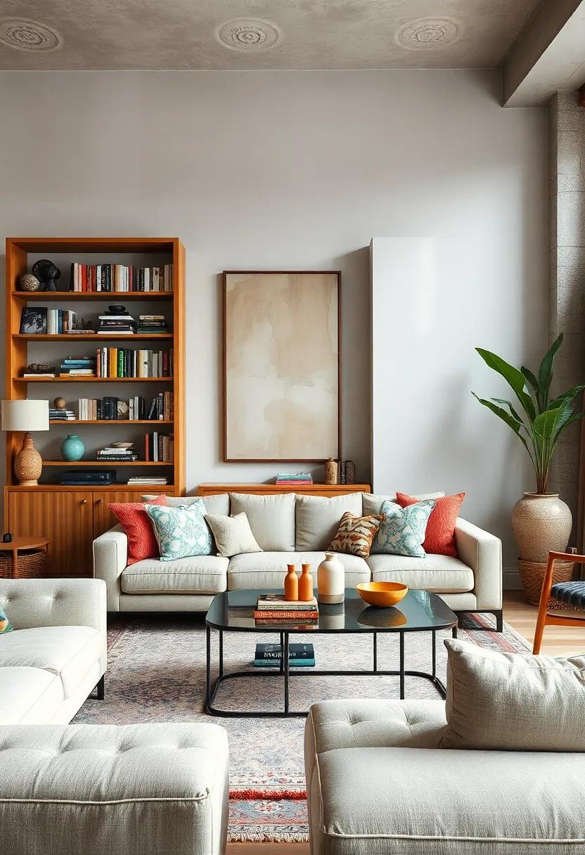 A Curated Bohemian Bookshelf Displaying Eclectic Novels, Marked with Colorful Bookends and Trinket Boxes