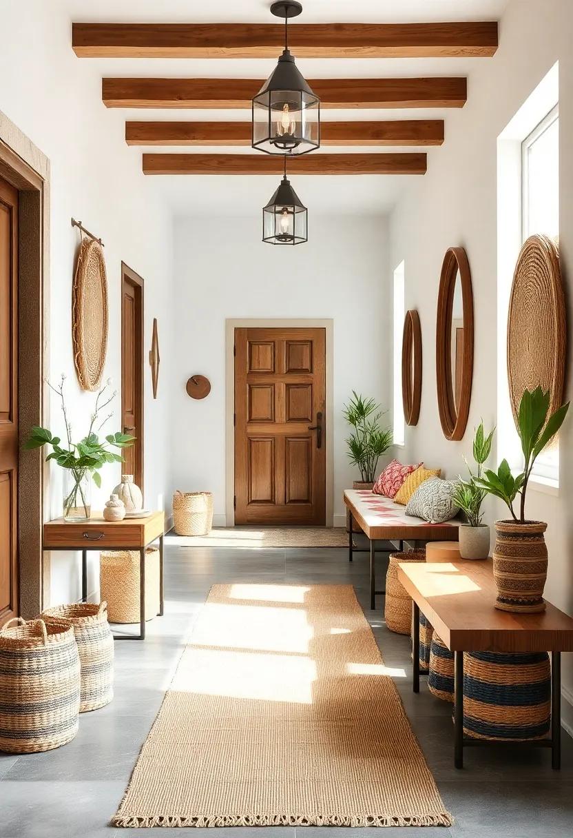 Layered Textures From Burlap Baskets, Linen Runners, and Woven Wall Hangings Creating Cozy Ambiance