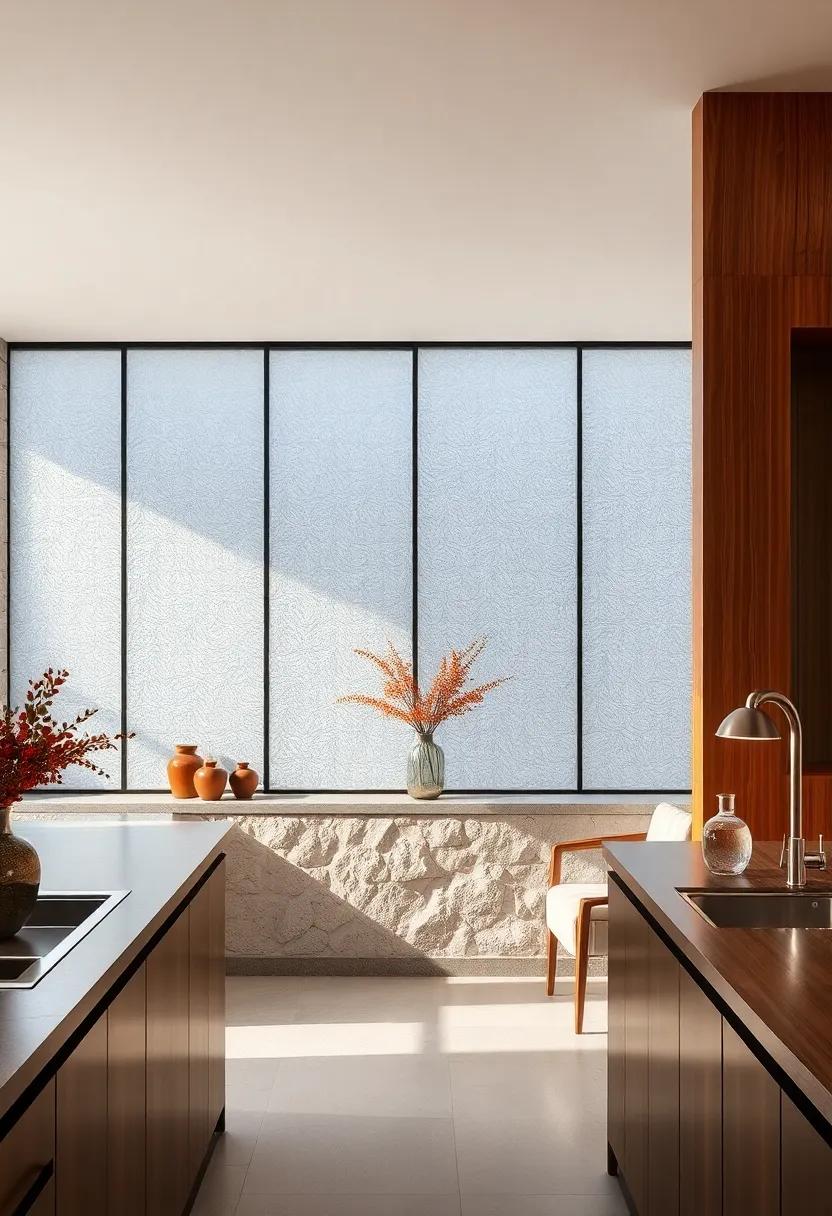 Balancing Privacy and Openness with Innovative Frosted and Textured Glass Patterns in Kitchen Windows