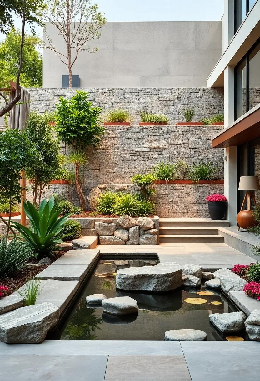 Weathered Timber Walls Blending Seamlessly Into Forest-Inspired Front Yard Designs